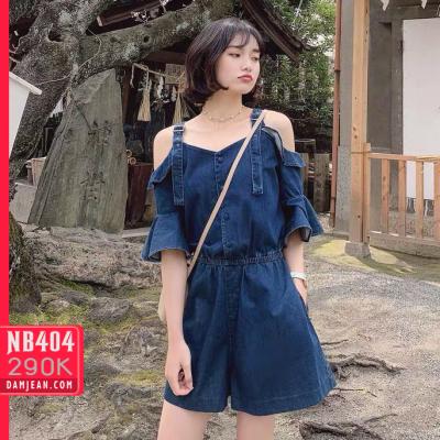 JUMSUIT JEAN ĐÙI TRỄ VAI TAY LOE - ND502